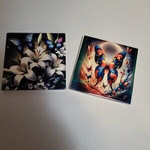 ******FREE WITH ANY PURCHASE*****BUTTERFLY COASTERS (2)